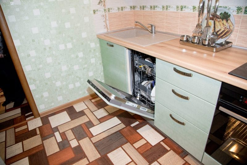 Кухня с посудомоечной машиной — мечта каждой хозяйки! 70 фото новинок дизайна. #38