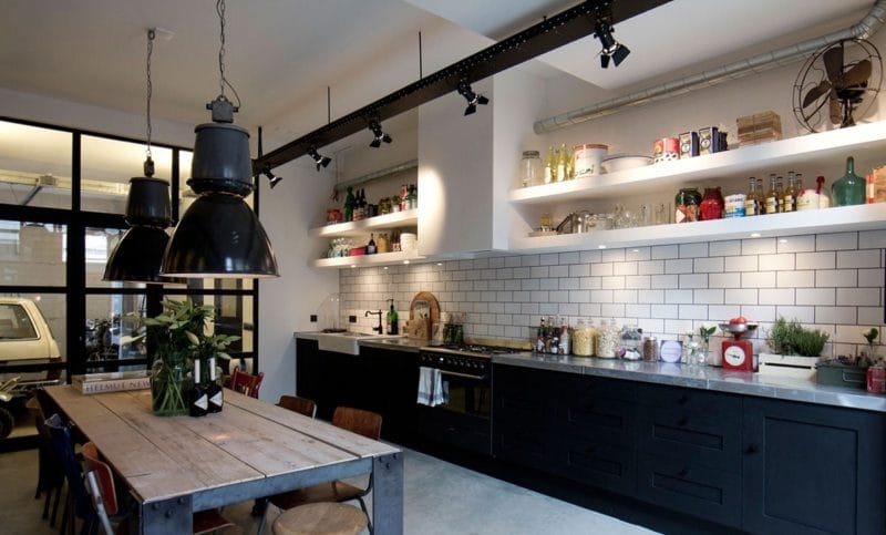 Кухня в стиле лофт — 105 фото лучших решений для интерьера #35