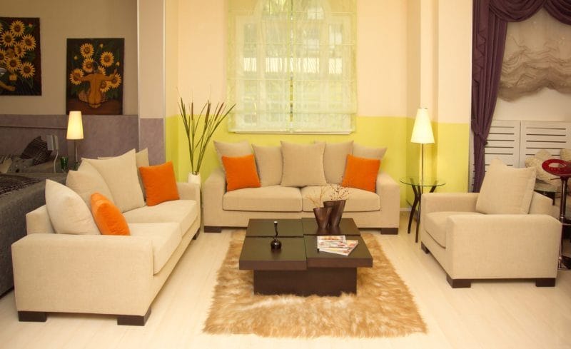 Оранжевая гостиная — варианты идеального сочетания оранжевого цвета в гостиной (70 фото) #6