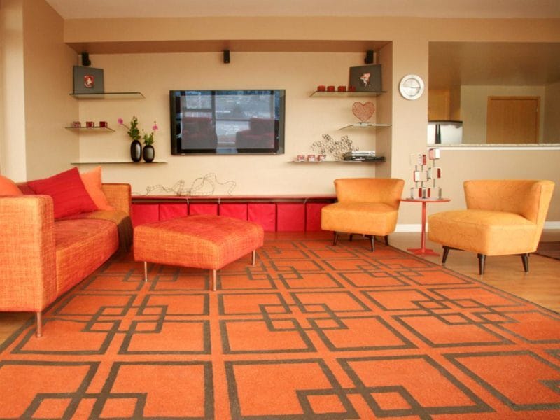 Оранжевая гостиная — варианты идеального сочетания оранжевого цвета в гостиной (70 фото) #3