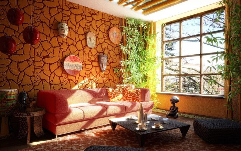 Оранжевая гостиная — варианты идеального сочетания оранжевого цвета в гостиной (70 фото) #10
