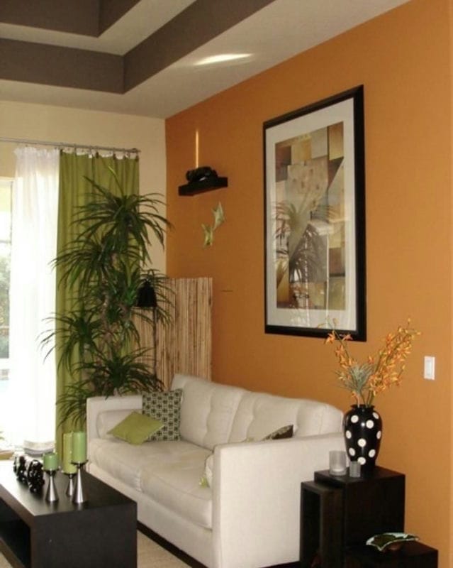 Оранжевая гостиная — варианты идеального сочетания оранжевого цвета в гостиной (70 фото) #57