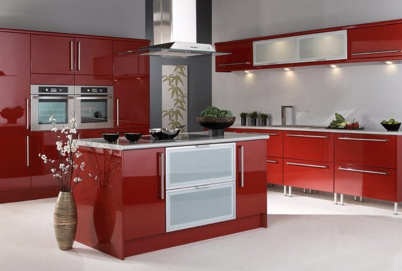 Красная кухня — как оформить яркий дизайн на кухне? 80 фото-идей! #11