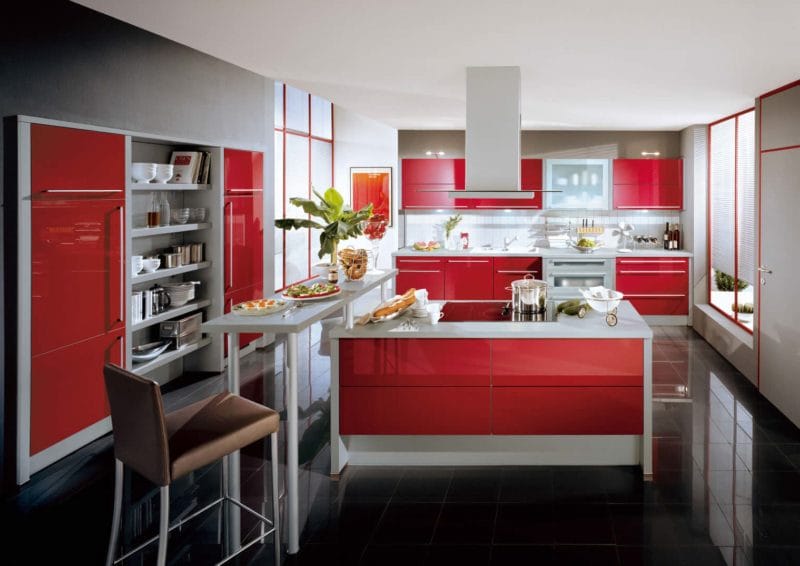 Красная кухня — как оформить яркий дизайн на кухне? 80 фото-идей! #23