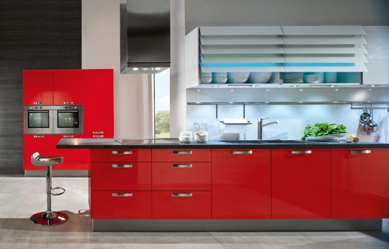 Красная кухня — как оформить яркий дизайн на кухне? 80 фото-идей! #19