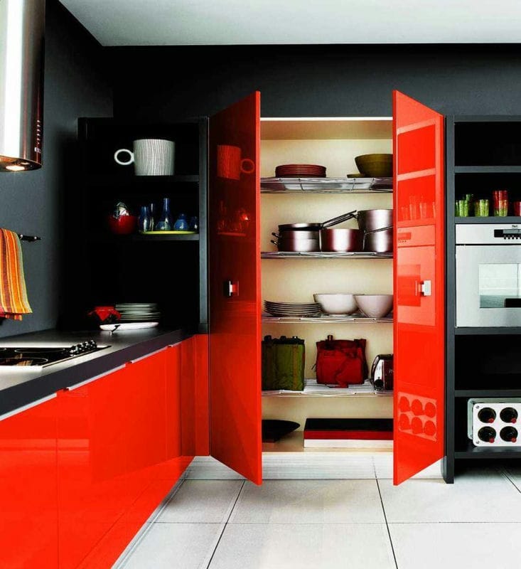 Красная кухня — как оформить яркий дизайн на кухне? 80 фото-идей! #6