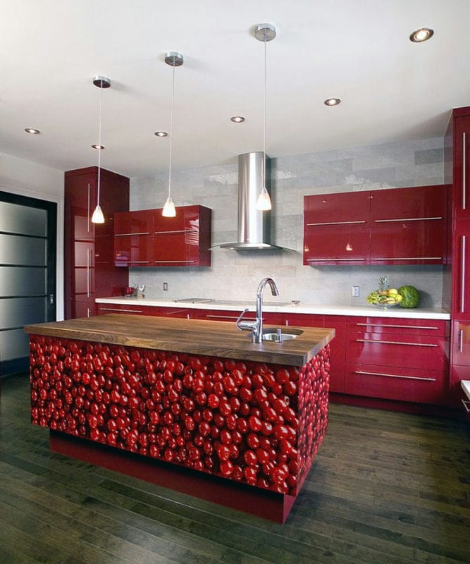 Красная кухня — как оформить яркий дизайн на кухне? 80 фото-идей! #28