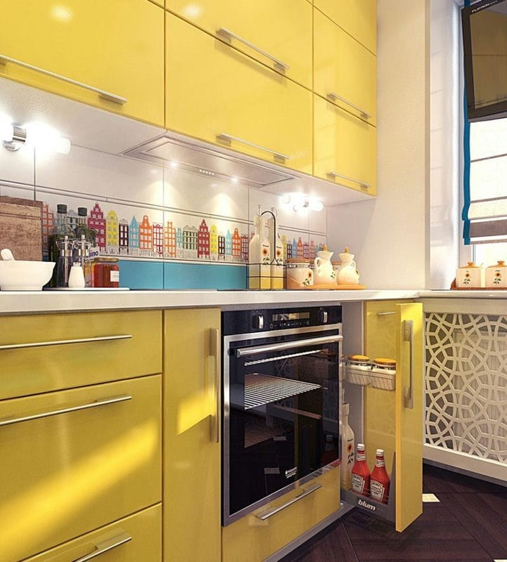 Желтая кухня — 75 фото идеального сочетания желтого цвета в интерьере кухни #19