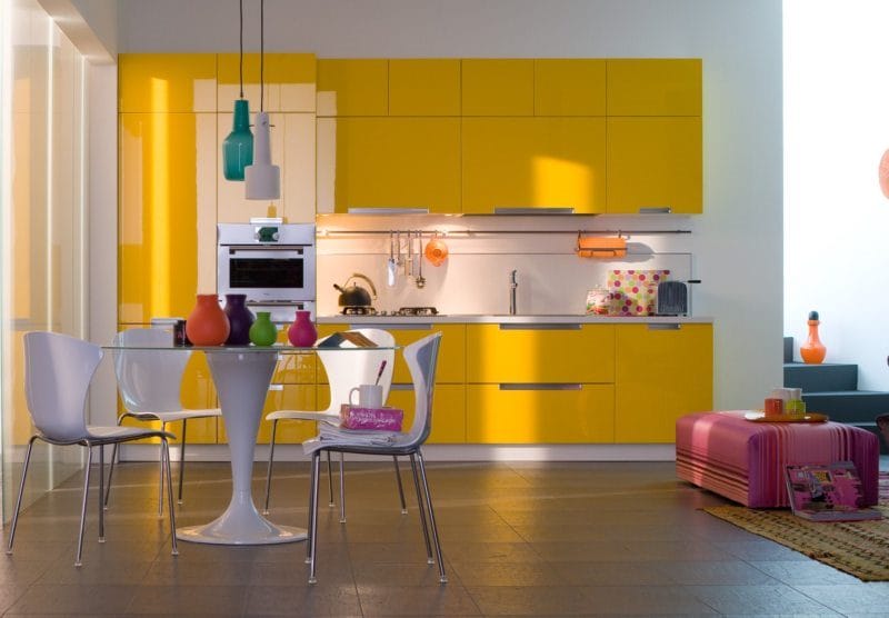 Желтая кухня — 75 фото идеального сочетания желтого цвета в интерьере кухни #27