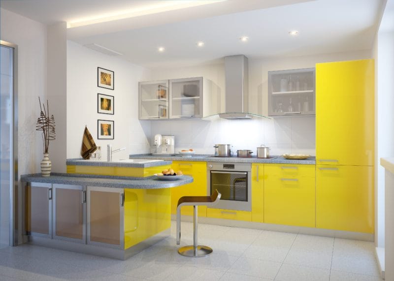 Желтая кухня — 75 фото идеального сочетания желтого цвета в интерьере кухни #29