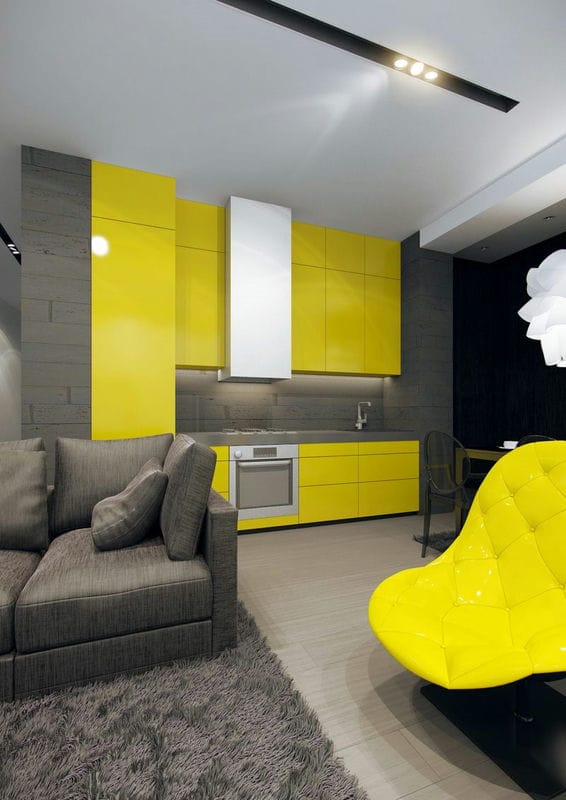 Желтая кухня — 75 фото идеального сочетания желтого цвета в интерьере кухни #58