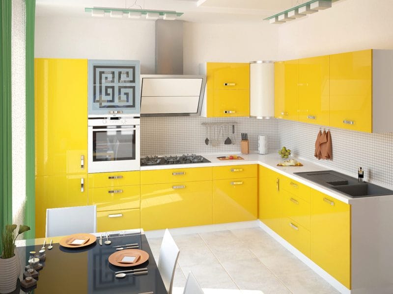 Желтая кухня — 75 фото идеального сочетания желтого цвета в интерьере кухни #41