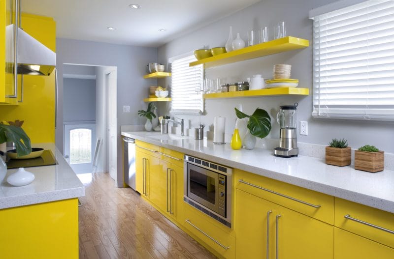 Желтая кухня — 75 фото идеального сочетания желтого цвета в интерьере кухни #15