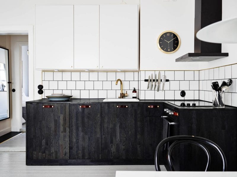Черная кухня — строгий и нестандартный дизайн (60 фото идей) #24