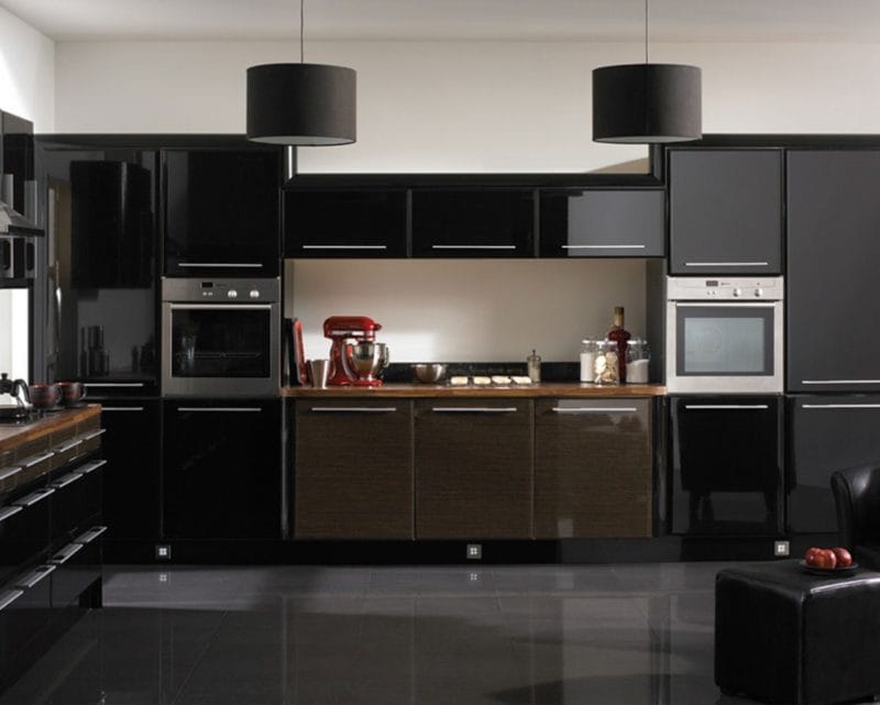 Черная кухня — строгий и нестандартный дизайн (60 фото идей) #27