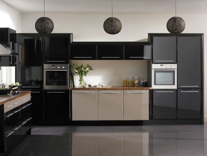 Черная кухня — строгий и нестандартный дизайн (60 фото идей) #34