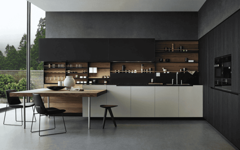 Черная кухня — строгий и нестандартный дизайн (60 фото идей) #10