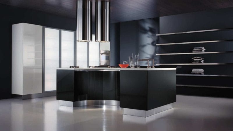 Черная кухня — строгий и нестандартный дизайн (60 фото идей) #57
