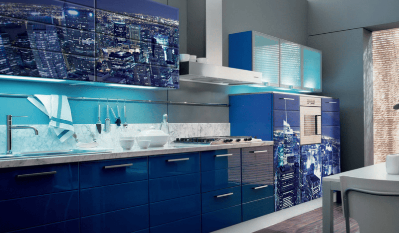 Голубая кухня — 75 фото идей кухонного интерьера с голубым оттенком! #2