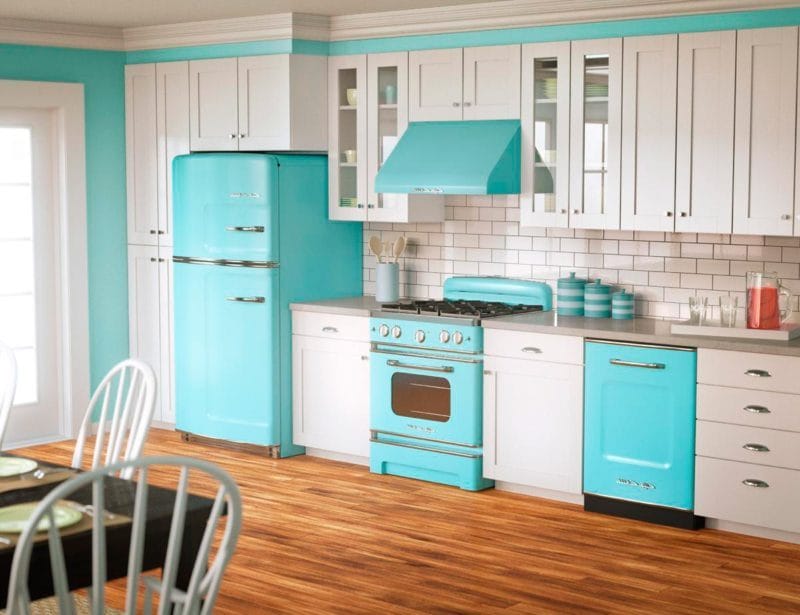 Голубая кухня — 75 фото идей кухонного интерьера с голубым оттенком! #21