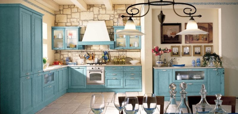 Голубая кухня — 75 фото идей кухонного интерьера с голубым оттенком! #33