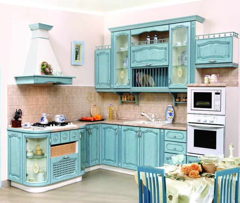 Голубая кухня — 75 фото идей кухонного интерьера с голубым оттенком! #3