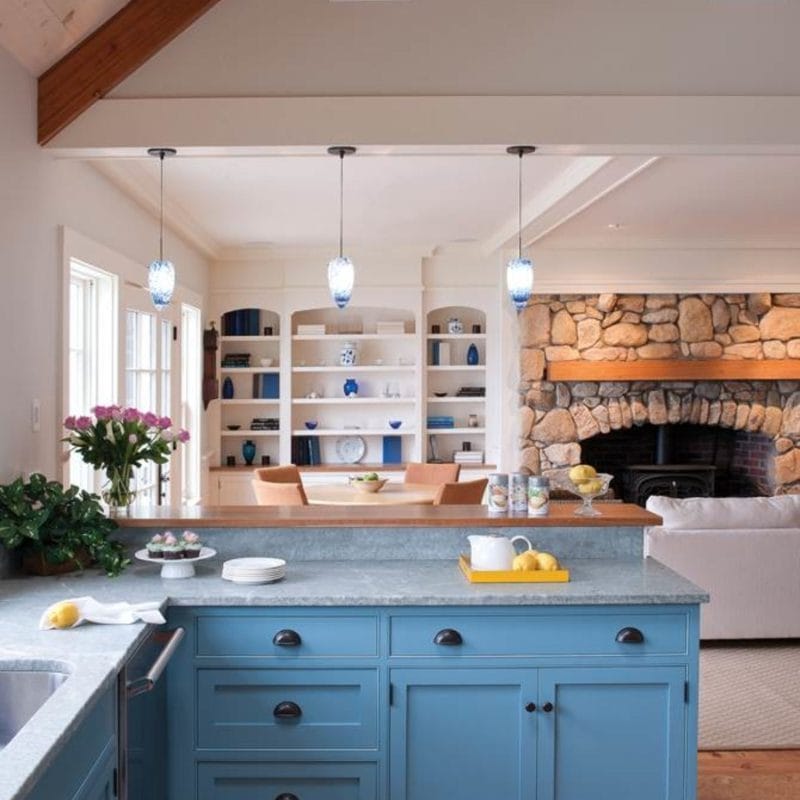 Голубая кухня — 75 фото идей кухонного интерьера с голубым оттенком! #10