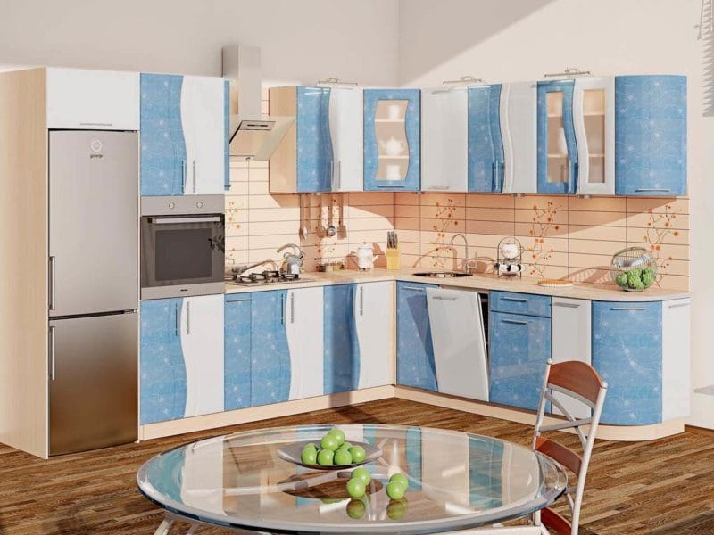 Голубая кухня — 75 фото идей кухонного интерьера с голубым оттенком! #6