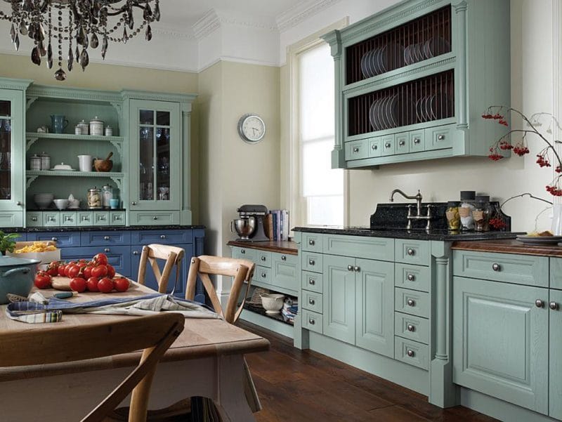 Голубая кухня — 75 фото идей кухонного интерьера с голубым оттенком! #42