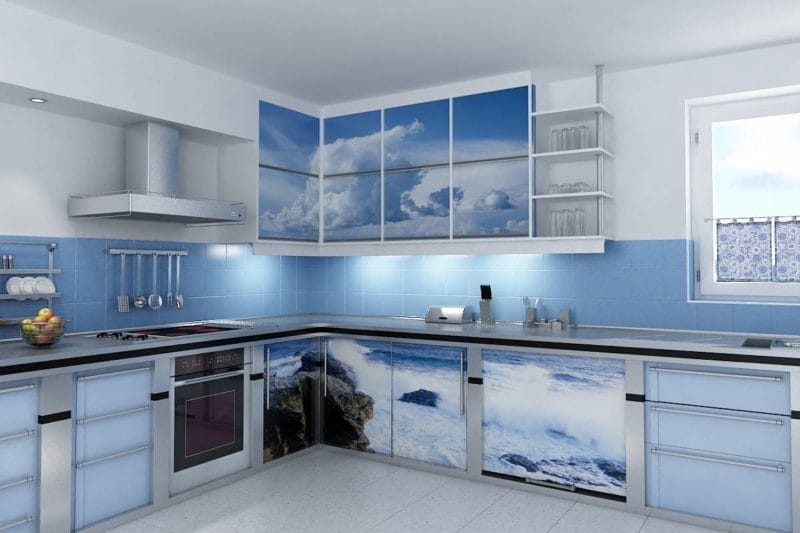 Голубая кухня — 75 фото идей кухонного интерьера с голубым оттенком! #50