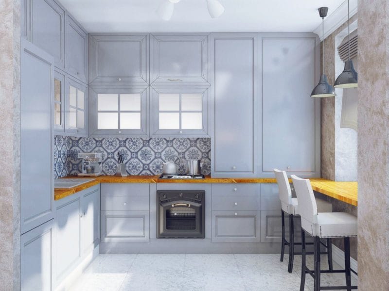 Голубая кухня — 75 фото идей кухонного интерьера с голубым оттенком! #55