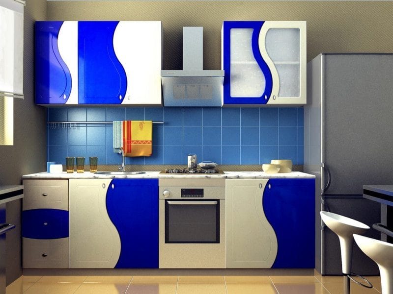 Голубая кухня — 75 фото идей кухонного интерьера с голубым оттенком! #61