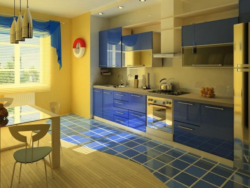 Голубая кухня — 75 фото идей кухонного интерьера с голубым оттенком! #63