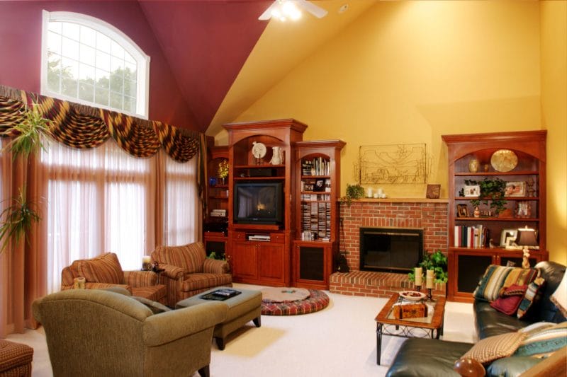 Желтая гостиная — 80 фото вариантов идеального сочетания гостиной желтого цвета #34