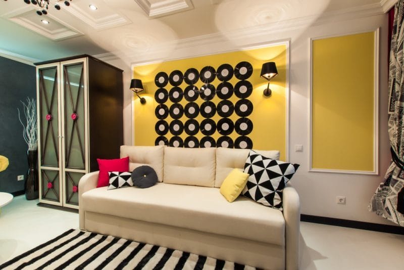 Желтая гостиная — 80 фото вариантов идеального сочетания гостиной желтого цвета #24