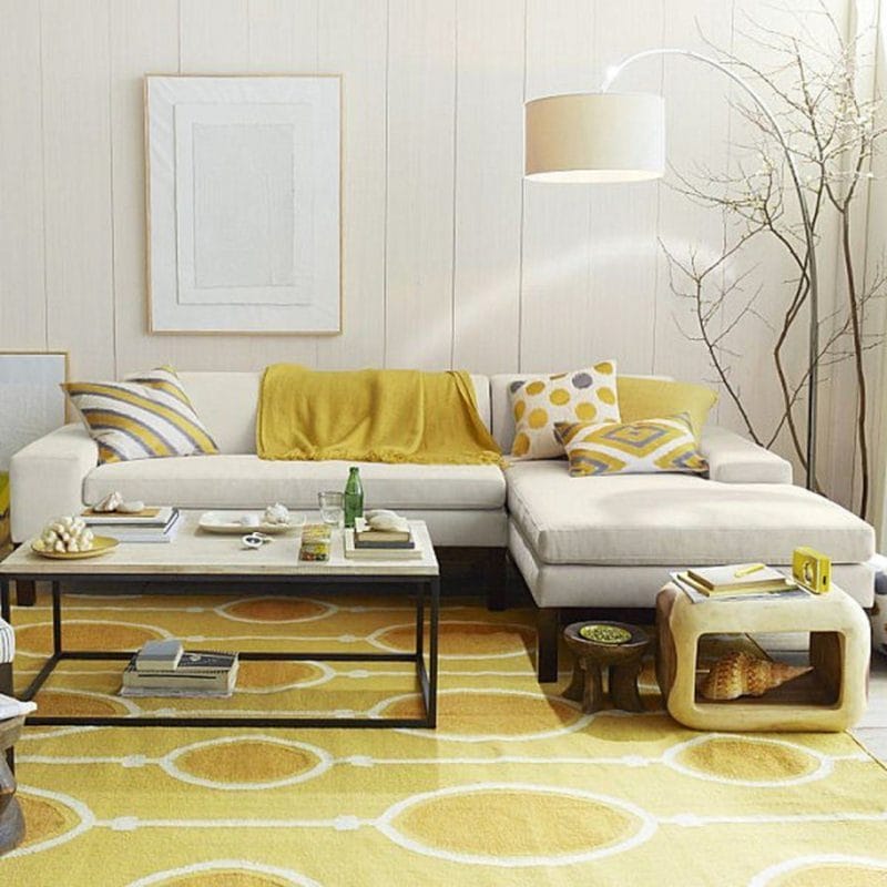 Желтая гостиная — 80 фото вариантов идеального сочетания гостиной желтого цвета #37