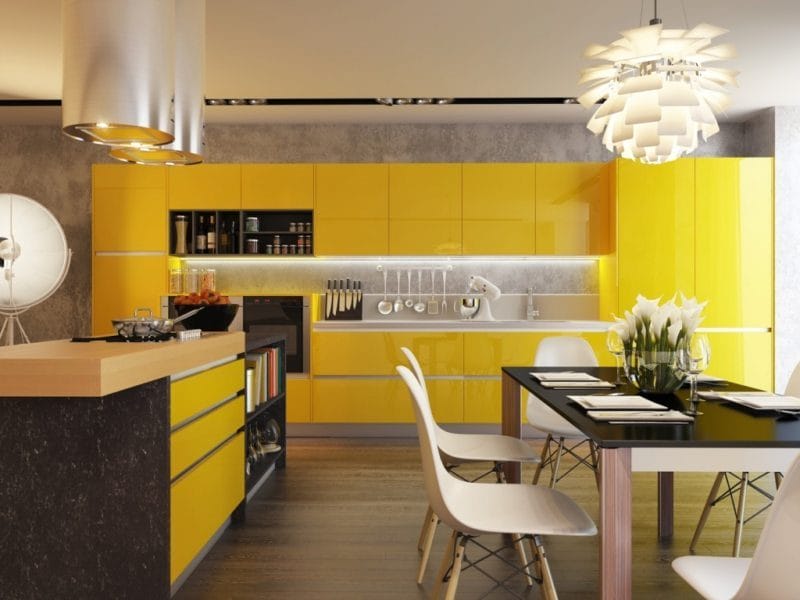 Желтая гостиная — 80 фото вариантов идеального сочетания гостиной желтого цвета #10