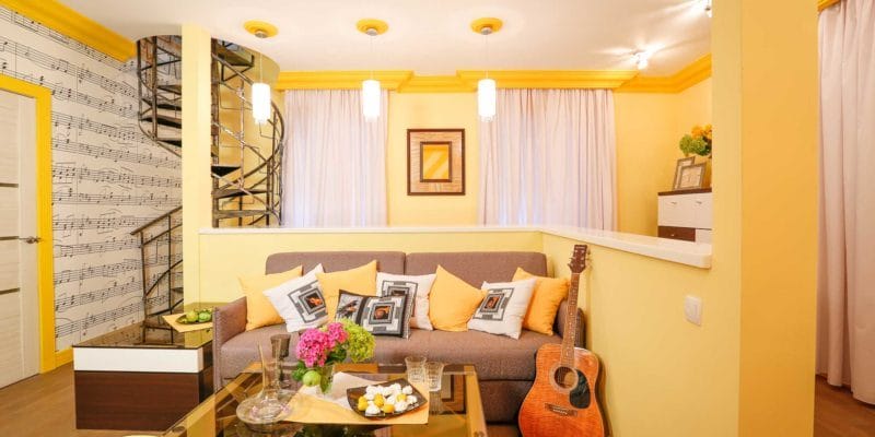 Желтая гостиная — 80 фото вариантов идеального сочетания гостиной желтого цвета #12