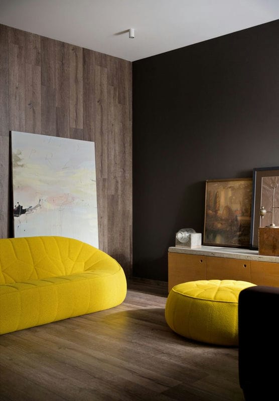 Желтая гостиная — 80 фото вариантов идеального сочетания гостиной желтого цвета #18