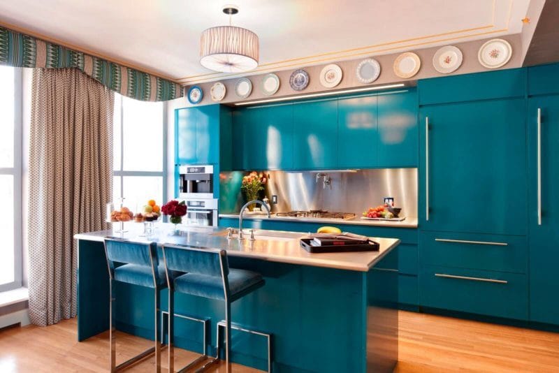 Кухня бирюзового цвета — 65 фото примеров удачного сочетания в интерьере кухни! #35