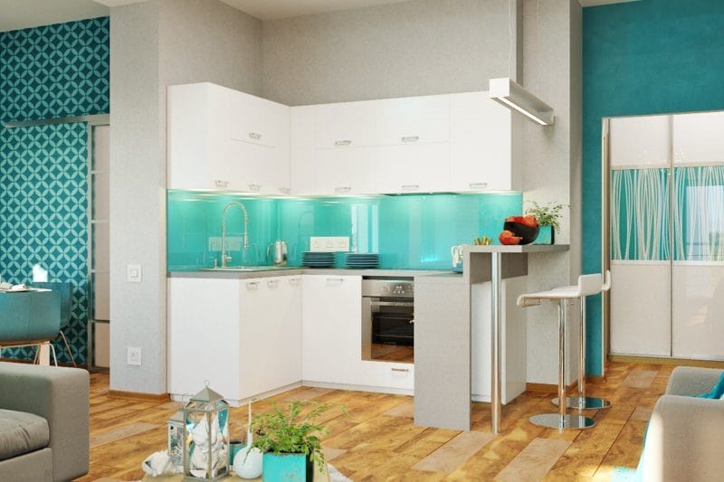 Кухня бирюзового цвета — 65 фото примеров удачного сочетания в интерьере кухни! #7