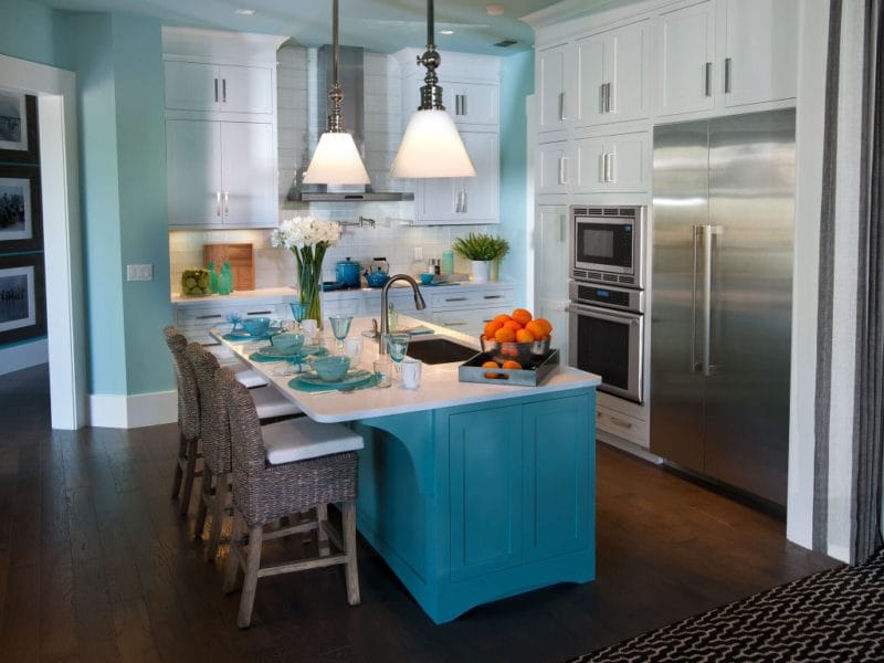 Кухня бирюзового цвета — 65 фото примеров удачного сочетания в интерьере кухни! #10