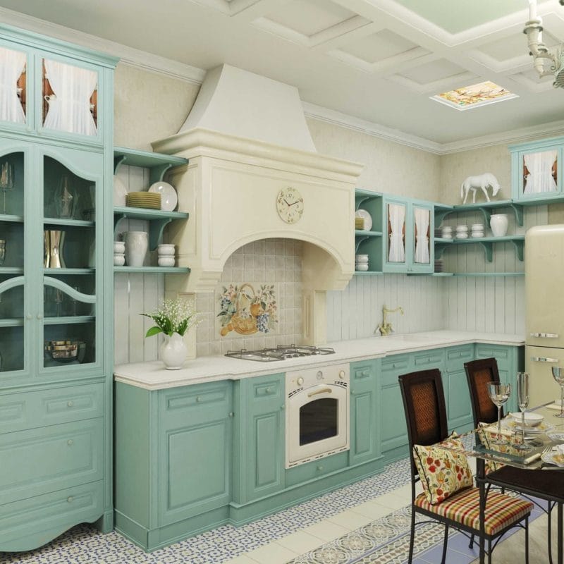 Кухня бирюзового цвета — 65 фото примеров удачного сочетания в интерьере кухни! #12