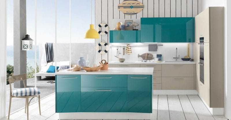 Кухня бирюзового цвета — 65 фото примеров удачного сочетания в интерьере кухни! #13