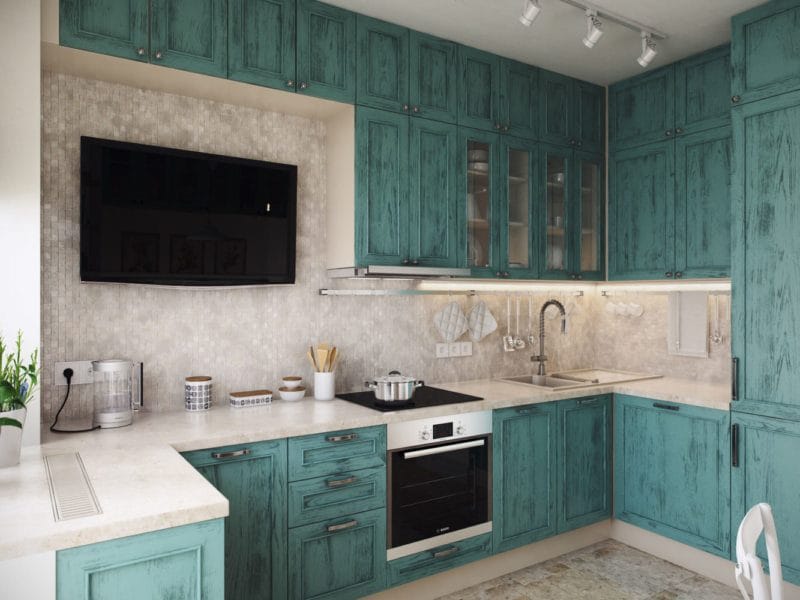 Кухня бирюзового цвета — 65 фото примеров удачного сочетания в интерьере кухни! #14