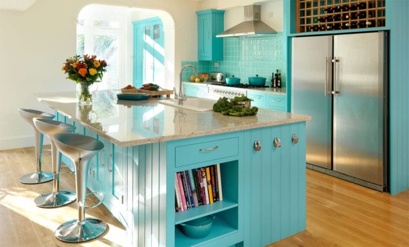 Кухня бирюзового цвета — 65 фото примеров удачного сочетания в интерьере кухни! #23