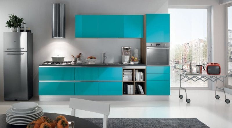 Кухня бирюзового цвета — 65 фото примеров удачного сочетания в интерьере кухни! #15