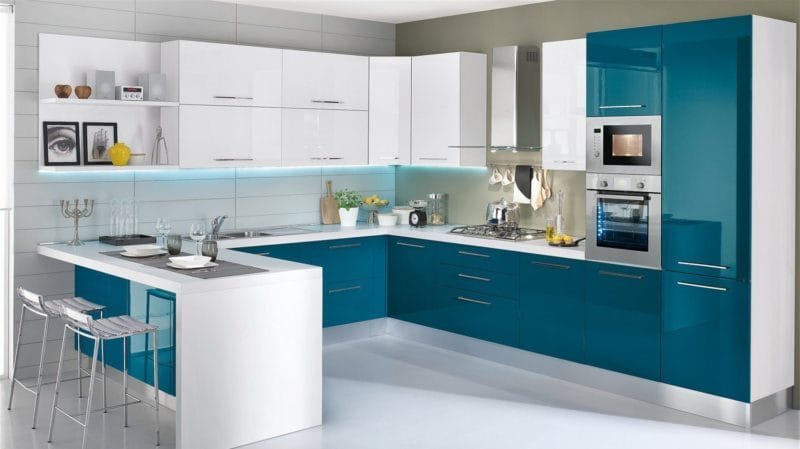 Кухня бирюзового цвета — 65 фото примеров удачного сочетания в интерьере кухни! #43