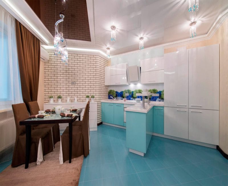 Кухня бирюзового цвета — 65 фото примеров удачного сочетания в интерьере кухни! #52