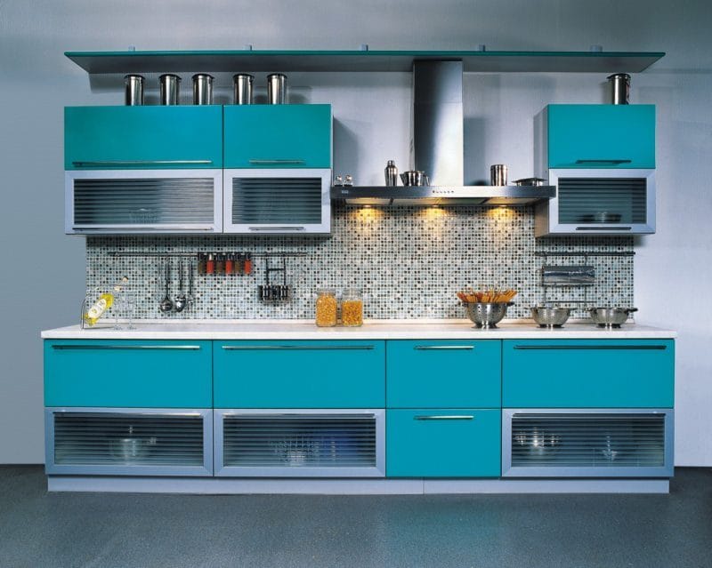Кухня бирюзового цвета — 65 фото примеров удачного сочетания в интерьере кухни! #53
